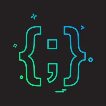 Code icon design vector Illustrazione stock