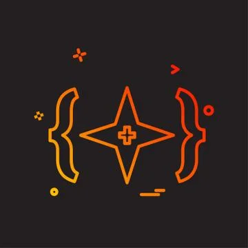 Code icon design vector Illustrazione stock