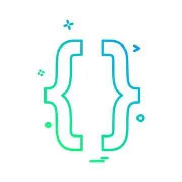 Code icon design vector Illustrazione stock