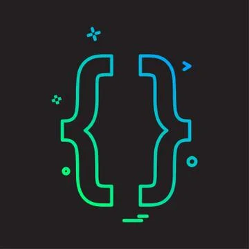 Code icon design vector 스톡 일러스트