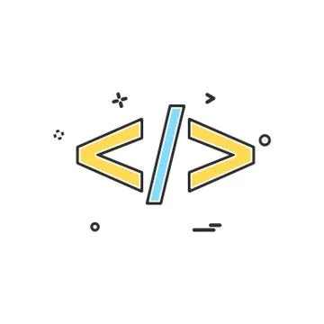 Code icon design vector Illustrazione stock