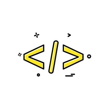 Code icon design vector Stock Illustration