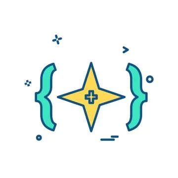 Code icon design vector Illustrazione stock