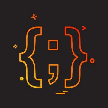 Code icon design vector 스톡 일러스트