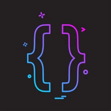 Code icon design vector Illustrazione stock