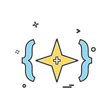 Code icon design vector Stock Illustration