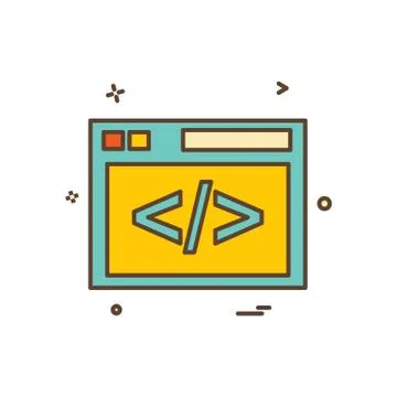Code icon design vector 스톡 일러스트