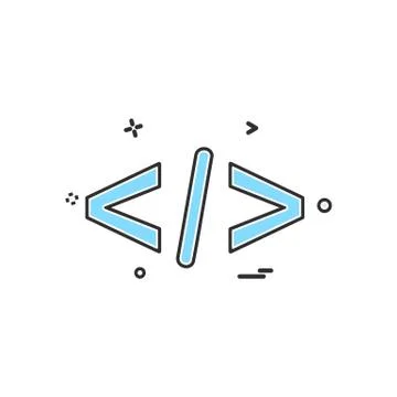 Code icon design vector 스톡 일러스트