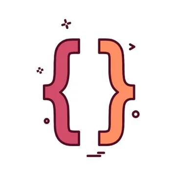 Code icon design vector 스톡 일러스트