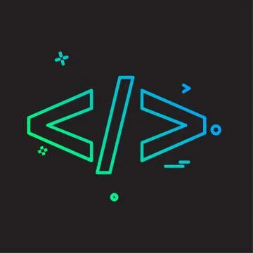 Code icon design vector Illustrazione stock