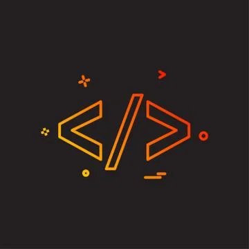 Code icon design vector 스톡 일러스트
