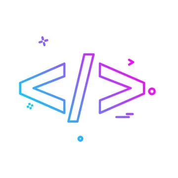 Code icon design vector Illustrazione stock