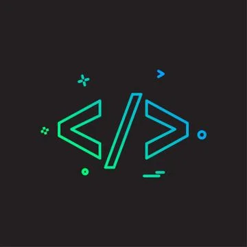 Code icon design vector 스톡 일러스트