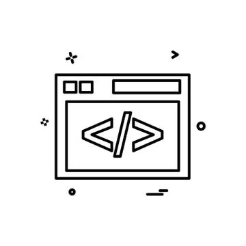 Code icon design vector Illustrazione stock