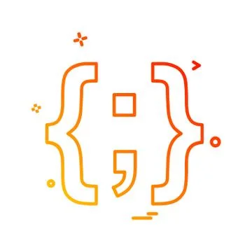 Code icon design vector Illustrazione stock