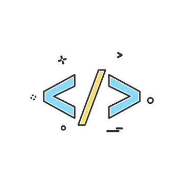 Code icon design vector Stock Illustration