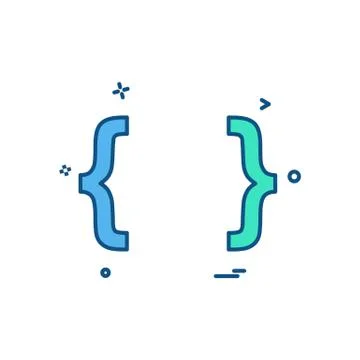 Code icon design vector Illustrazione stock