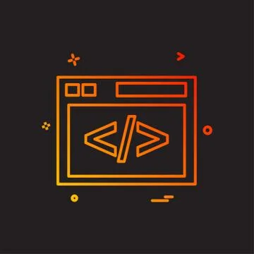 Code icon design vector Illustrazione stock