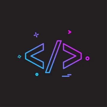 Code icon design vector Illustrazione stock
