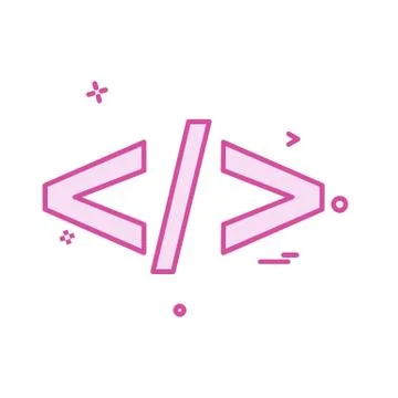 Code icon design vector Stock Illustration