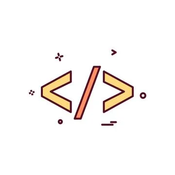 Code icon design vector 스톡 일러스트