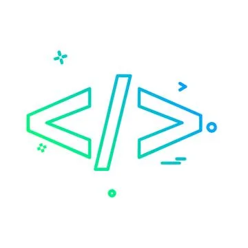 Code icon design vector 스톡 일러스트