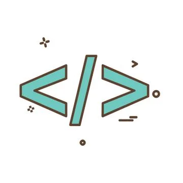 Code icon design vector Stock Illustration