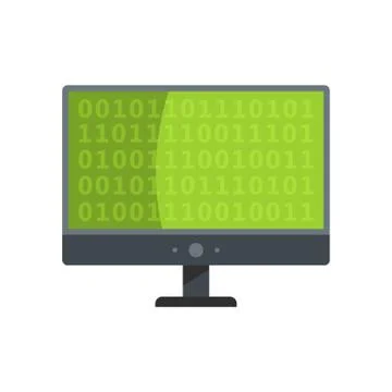 Code icon, flat style Illustrazione stock