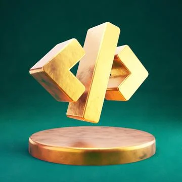 Code icon. Fortuna Gold Code symbol on golden podium. Illustrazione stock