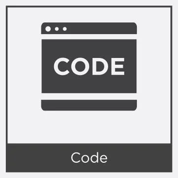 Code icon isolated on white background Free Stock Illustration