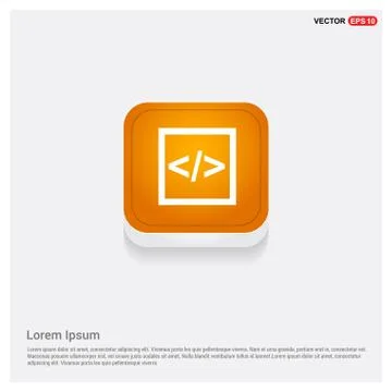 Code icon Orange Abstract Web Button Stock Illustration