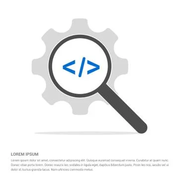 Code icon Search Glass with Gear Symbol Icon template Illustrazione stock