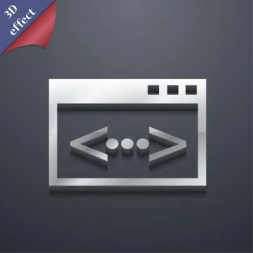 Code icon symbol. 3D style. Trendy, modern design with space for your text . Ras Stock Illustration