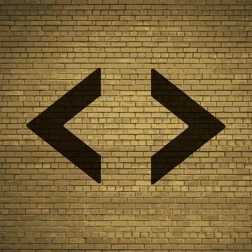 Code icon symbol Flat modern web design with long shadow and space for your t Stock Illustration