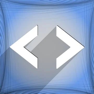 Code icon symbol Flat modern web design with long shadow and space for your t 库存插图