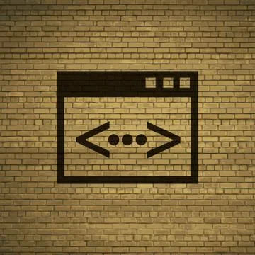 Code icon symbol Flat modern web design with long shadow and space for your t Illustrazione stock