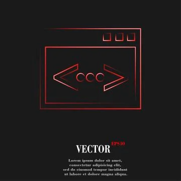 Code icon symbol Flat modern web design with long shadow and space for your t Stock-Illustration