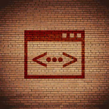 Code icon symbol Flat modern web design with long shadow and space for your t イラスト素材