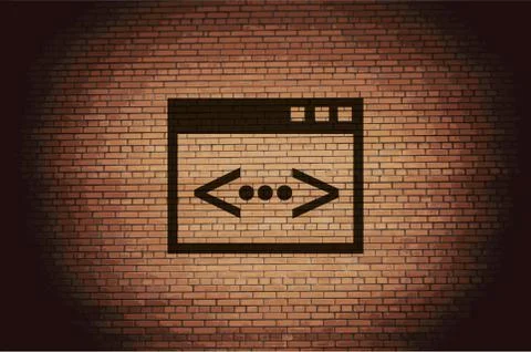 Code icon symbol Flat modern web design with long shadow and space for your t Stock Illustration