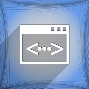 Code icon symbol Flat modern web design with long shadow and space for your t Stockillustratie