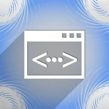 Code icon symbol Flat modern web design with long shadow and space for your t Illustrazione stock