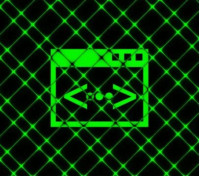 Code icon symbol Flat modern web design with long shadow and space for your t Illustrazione stock