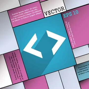 Code icon symbol Flat modern web design with long shadow and space for your t Stock-Illustration