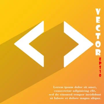 Code icon symbol Flat modern web design with long shadow and space for your t Illustrazione stock