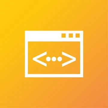 Code icon symbol Flat modern web design with long shadow and space for your text 스톡 일러스트