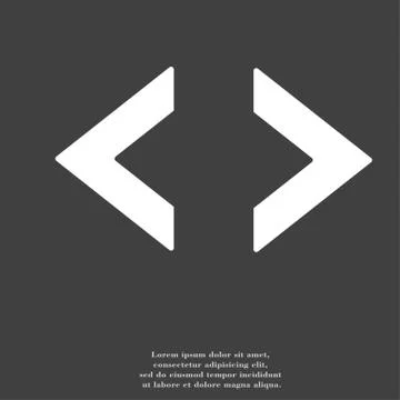 Code icon symbol Flat modern web design with long shadow and space for your text イラスト素材