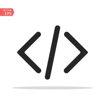 Code Icon in trendy flat style isolated on grey background. Code symbol for y Stock Illustration