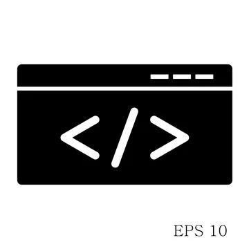 Code Icon in trendy flat style isolated on grey background. Code symbol for y 库存插图