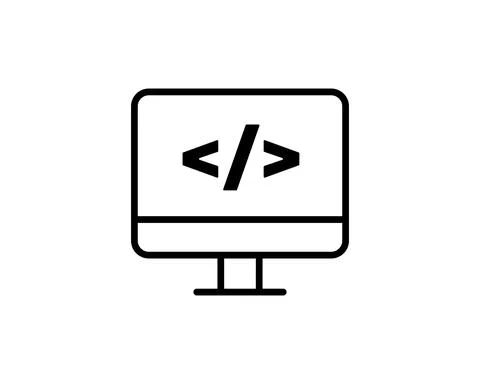 Code Icon in trendy flat style isolated on grey background. Code symbol for y Illustrazione stock