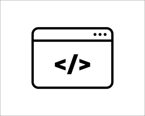 Code Icon in trendy flat style isolated on grey background. Code symbol for y Stock Illustration